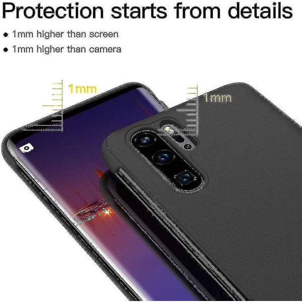 Aito nahkainen Smart Flip Case -yhteensopiva Huawei P30 Pro - Täysi suojaus, automaattinen lepotila/herätys, iskunkestävä (musta)