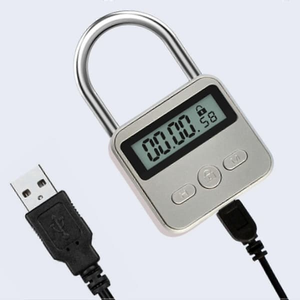 Metal Timer Lås LCD Tid 99 Timer Maks Timing USB Timer Hængelås - God