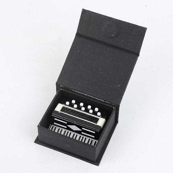 2024, Miniatyr Harmonika med Æske Mini Instrument Replika Samleobjekter Miniatyr Dukkehuse Model Hjem Dec