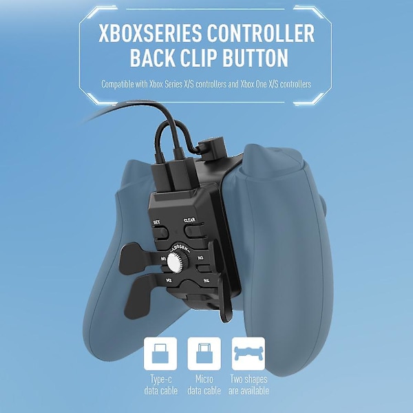 Tilbageknap-tilbehør til X-Box One X S/X-Box Series S/X, Gamepad Tilbageklip Tilbageknap Controller Trådløs Komfortabel Greb Programmerbar