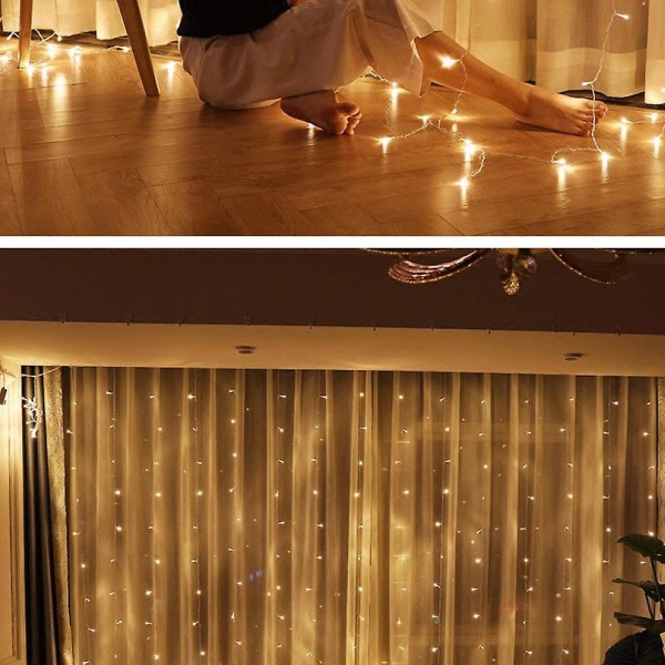Stringlys, festlige dekorative strengelys, varmhvite, 240LED(2m), innendørs og utendørs dekorasjon,