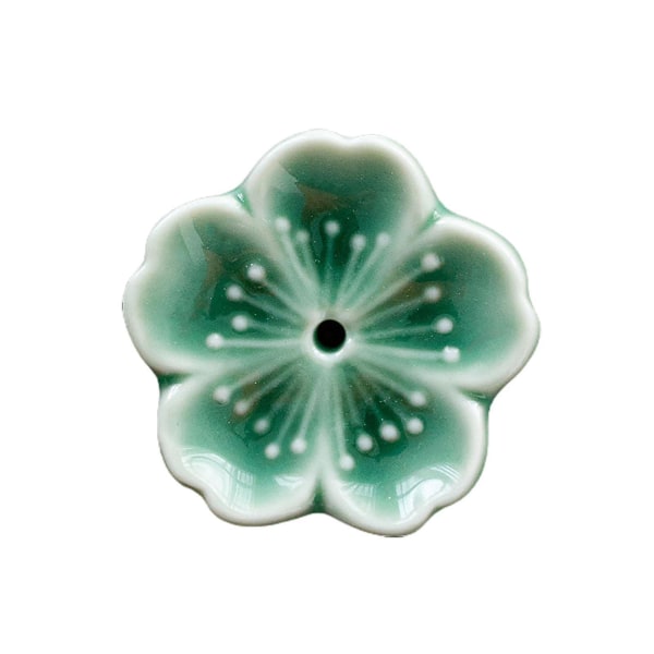 Farfi Realistic Aromatherapy Censer Kiillotettu keraaminen Tyylikäs kukka Suitsukepidike lahjoihin
