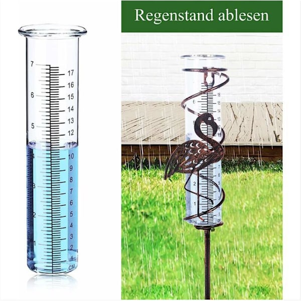 Regnmåler i glas med metalhoved