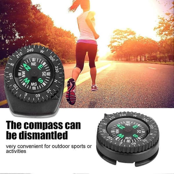 Mini Utomhus Vandring Resekompass Termometer Karbinhake Klockarmband