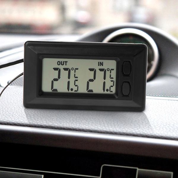 Digital LCD-termometer for bil med 1,5 m kabel for biler, lastebiler