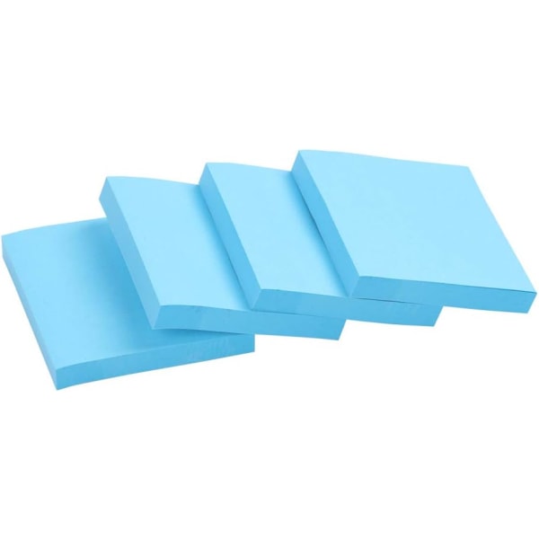 4-pack Super Adhesive Post-It lappar, 3 x 3 tum, 100 sidor vardera (ljusblå)