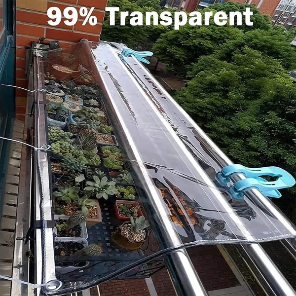 Perforerad transparent presenning, vattentät (2x2m)