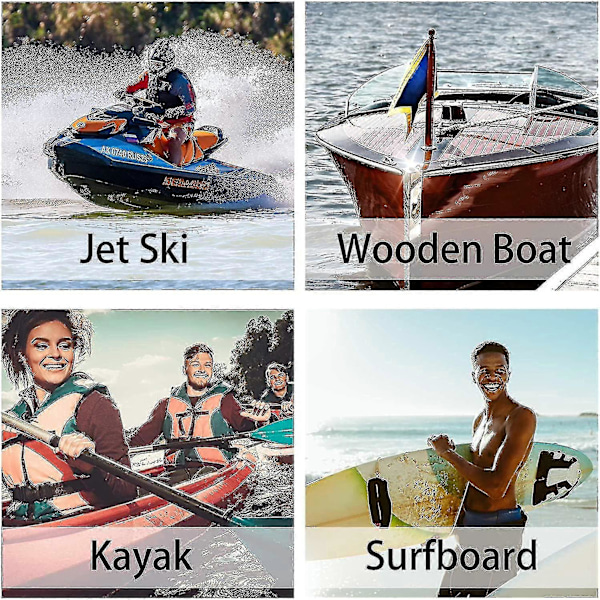 Bungee Docklina med Krok, Svart Förtöjningslina för Båt 4 Ft 2-pack & Svart