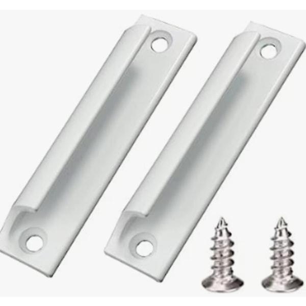 2-delt aluminiumshåndtag | Skydedørsknop til vinduer, møbelbeslag med skruer (hvid)