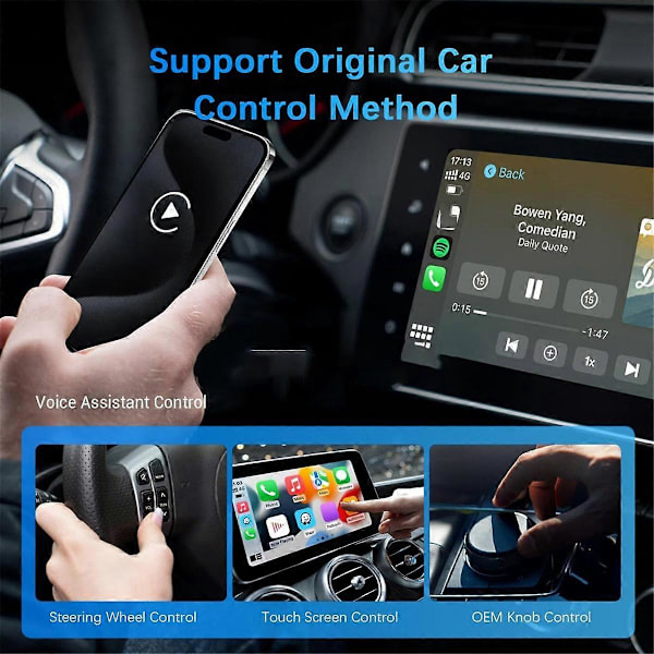 2-i-1 Trådløs CarPlay Android Auto Adapter WiFi BT Auto Connect USB Dongle til iPhone6 Android 11 Trådløs CarPlay