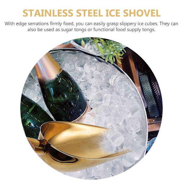 Ske i rustfrit stål Metalsalatang Sukker Tang Metal Isske Appetizer Tang Melske