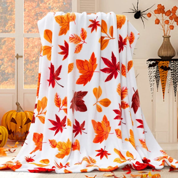 Fall Blanket, Halloween Pumpkin Fall Plush Fall Decoration Wool Plush Picnic Blanket for Sofa Chair (50" x 60") Style 2