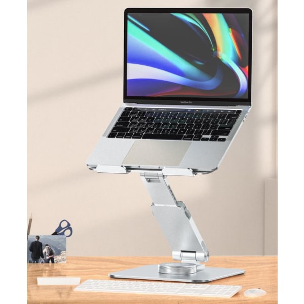 360° Rotating Laptop Stand for Desk, Height/Angle Adjustable Laptop Stand for 10 15 17 Inch Laptop