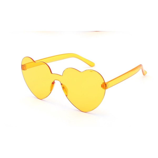 Goggles - Hjerteformede solbriller Festsolbriller Candy Color Love Hjerteformede solbriller -oransje