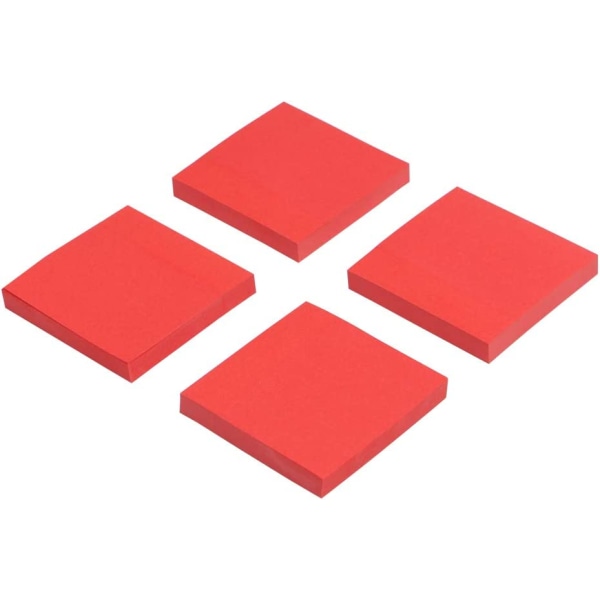 4-pack Super Sticky post-it lappar, 3 x 3 tum, 100-sidiga kontorsanteckningar (röda)