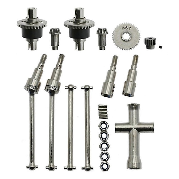 Metall Differensial og Drivakselsett for SCY 16101 16102 16103 16201 Pro 1/16 Brushless RC Bil Oppgraderingsdeler