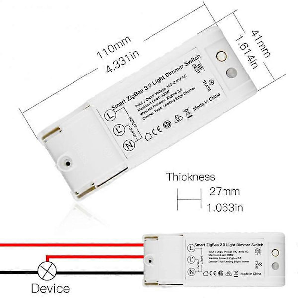 Smart ZigBee 3.0 Lysdæmper DIY Smart Home Modificeret Kontakt til Plus Alexa Fjernbetjening App