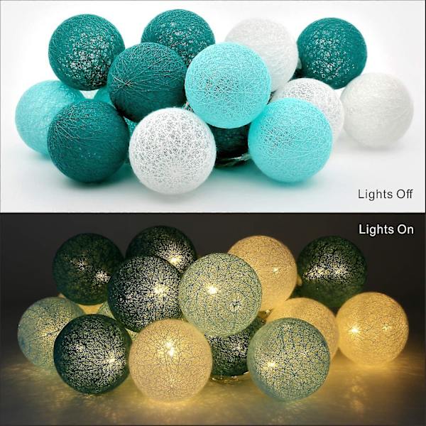 Guirlande Lumineuse Boule Coton - 3.1m 20er Led Chane Lumire-guirlande Lumineuse Portabl