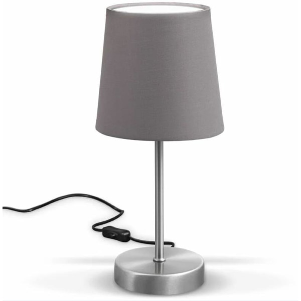 Modern design skrivbordslampa, grått tyg, matta metallfötter-Varmt ljus