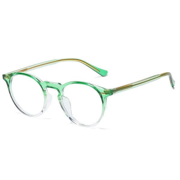 Blått ljusblockerande glasögon klara runda anti-ögonbelastningsglasögon för datorspel (gröna)