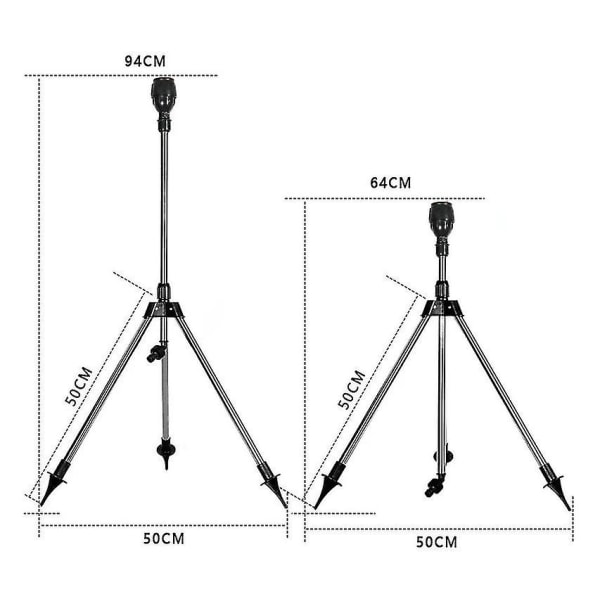 Uusi saapuva pyörivä kolmijalka sprinkleri, 360 asteen automaattinen pyörivä kastelu sprinkleri, teleskooppinen kolmijalka sprinkleri suurelle alueelle, pihalle,