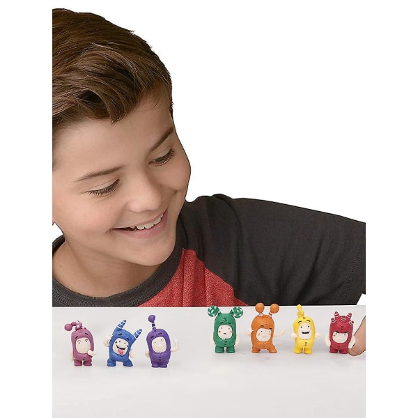 7-pack Oddbods Cartoon Plyschleksaker Dockor Mjuka Söta Pogo Nya 4cm Bubbles Jeff Leksak