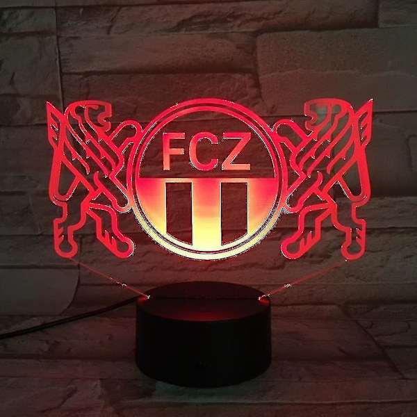Fcz 3d Led-yövalo lasten makuuhuoneen jalkapalloseuran pöytälamppu