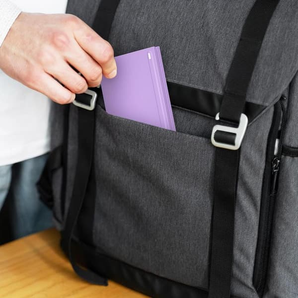 Mini foldbart Bluetooth-tastatur - bærbart, Mac, iPad, Android, Windows og iOS (lilla), ultratyndt aluminium, rejsevenligt til iPhone