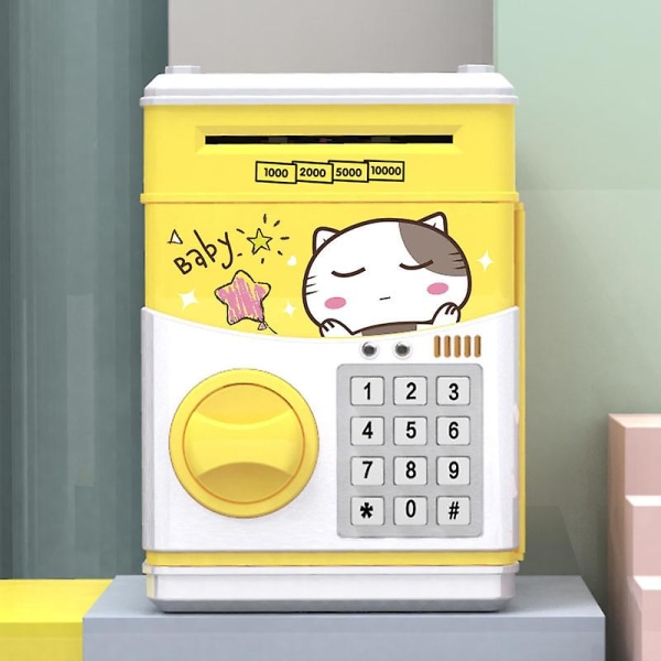 Elektroninen säästöpossu-lapsi, aikuinen säästöpossu salasanalla ATM (hyvää yötä kissa)