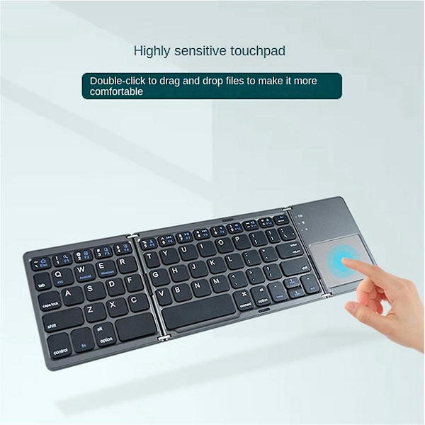 Bluetooth Tastatur Foldbar Trådløs Tastatur Touchpad til IOS/Android/Windows Tablet Mobiltelefon Nøgle