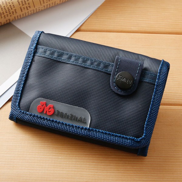 Kort Oxford tygplånbok för män för män Multi-Card Slot Intern plånbok blixtlåsplånbok Blue