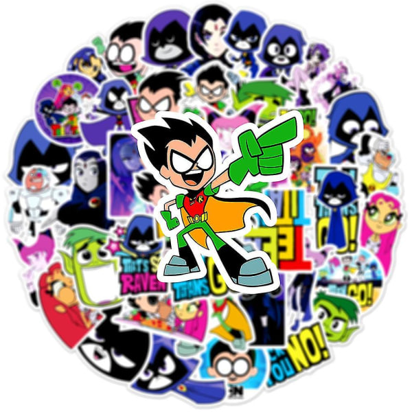 50 Cartoon Junior Titan Attack Teen Titans Go Graffiti Stickers Bagage Vattentät Klistra