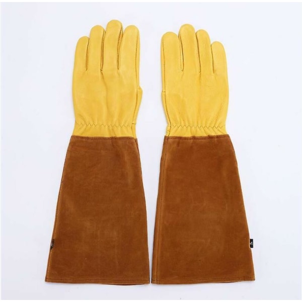 1PC Rosebush and Thorn Garden Gloves for Men and Women, M (Yellow) - 44*12cm