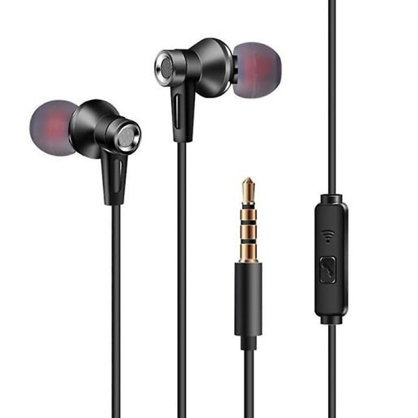Universal 3,5 mm in-ear hörlurar med mikrofon - svart YIY SMCS.9.27