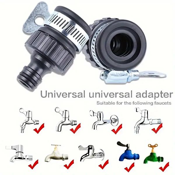 Universal Quick Connect Swivel Hose Adapter Kit - Slitstark plast, let at installere, egnet til bilvask og havevanding (1 stk)
