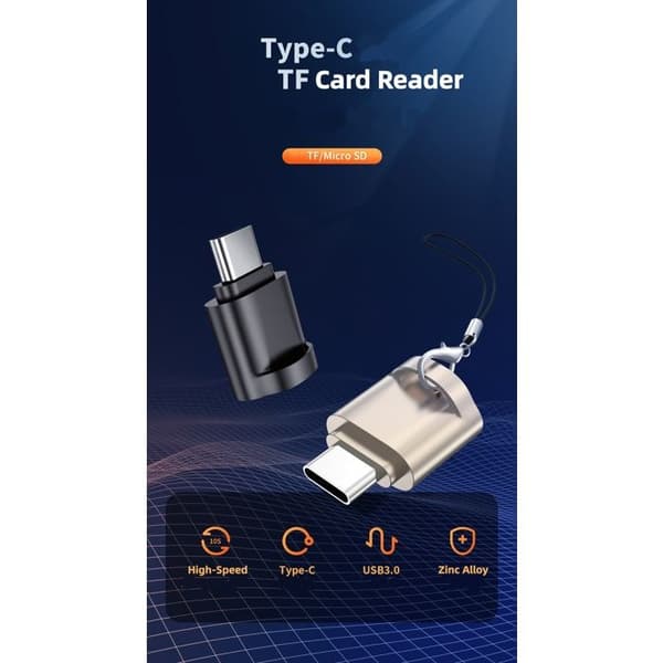 USB Typ C OTG-adapter Höghastighetskortläsare - Stöder TF/Micro SD-kort - Plug and Play