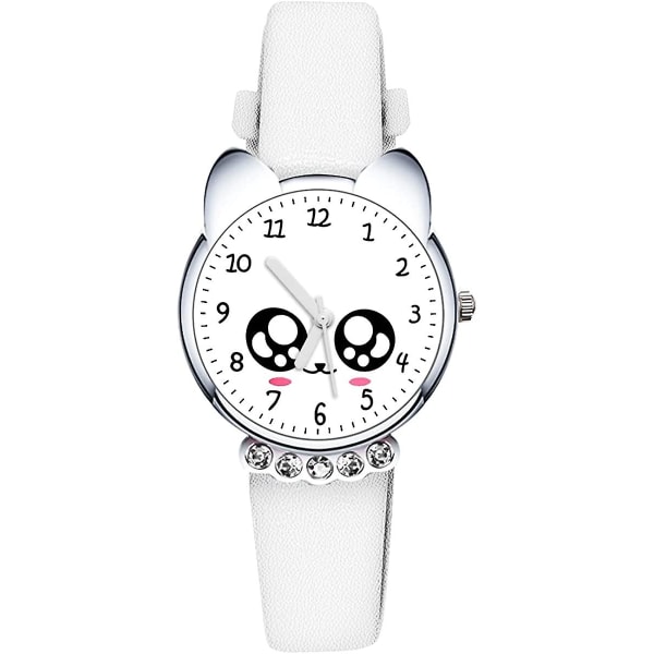 Lasten watch, 3d sarjakuva analoginen watch, watch pojille ja tytöille, 30 m vedenpitävä lasten watch silikoniranneke (valkoinen)