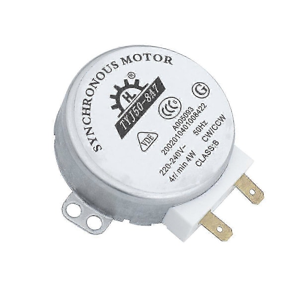 TYJ50-8A7 AC 220V-240V 4RPM 4W CW/CCW Mikroaaltouunin Kääntyvä Synkronimoottori