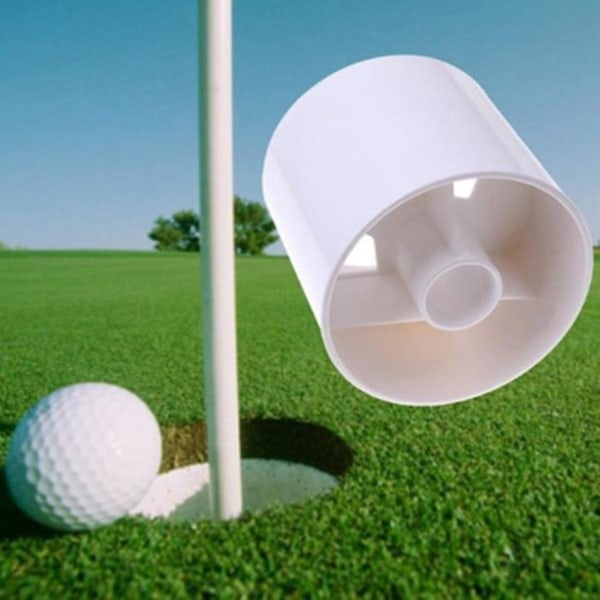4st Utomhus golfträning Flaggstång Hål Cup Golfträningshjälpmedel 3 hål Vit plast Golf Hole Cup