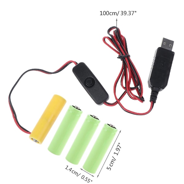 Aa Batteri Eliminator Usb Strømkabel Erstatter 4x 1.5v Aa Batterier