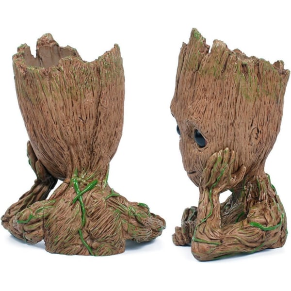 Baby Groot -kukkaruukku, kasviruukku viemärireiällä, luova sisäkukkaruukku työpöydän koristeluun