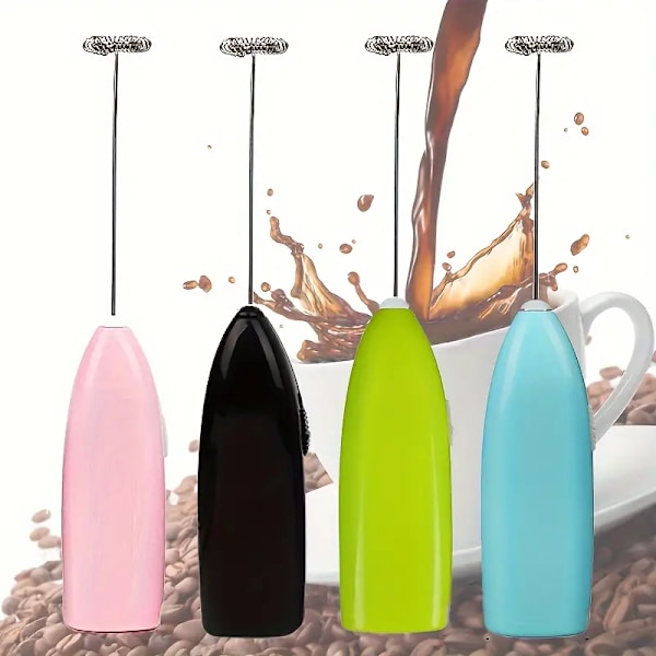 1 st Elektrisk Äggvisp Mjölkskummare För Kaffe Cappuccino Gräddare Agitator Köksredskap Mini Portabel Visp Matlagning Gadgets  svart