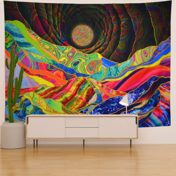 Psykedeelinen Mountain Tapestry Trippy Sun Seinäteline 60 X 51" YIY SMCS.9.27