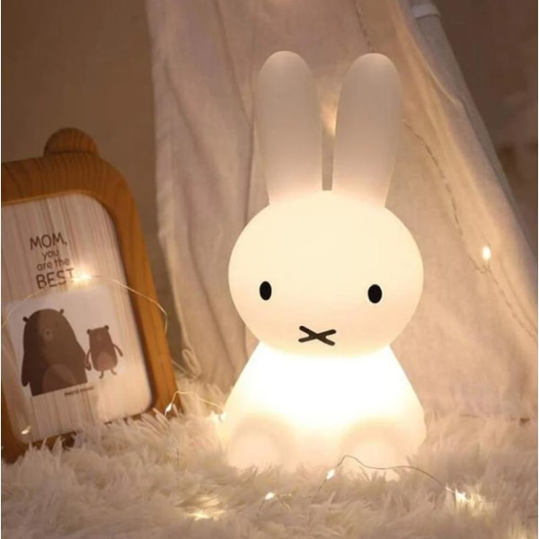 Ett stykke LED-nattlys, glødende lekeromsdekorasjon for barn Silikon Kanin nattlys for barn Gaver, hjemmeinnredning, nattbordslampe-28*14cm