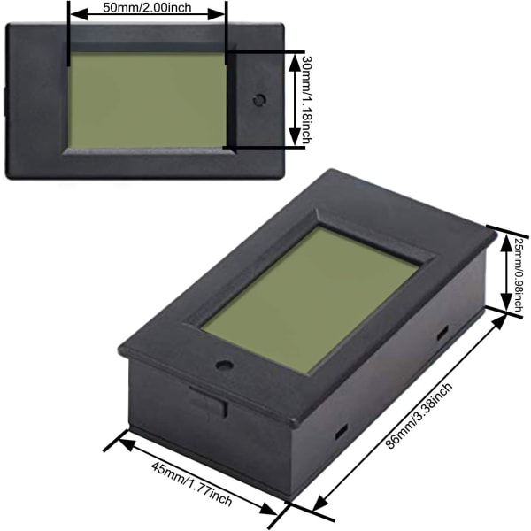 DC-strømmåler, 6,5-100V 100A digitalt multimeter, LCD-skjerm Spenningsstrøm Energimonitor