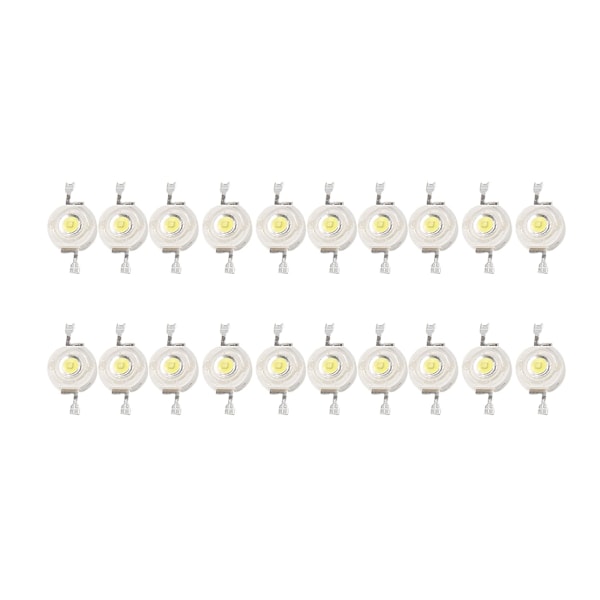 20 kpl Tehokkaita 2-napaisia 3W Valkoisia LED-helmiä 170-190Lm 6000K