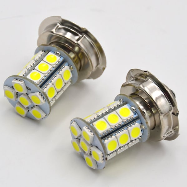 2 kpl 12V P26S 24SMD LED valkoinen moottoripyörän ajovalopolttimot moottoripyörille