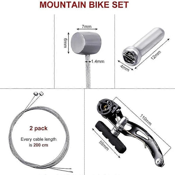 2 Par Cykelbromsar Set Cykelbromsar Mountainbike Ersättning för De Flesta Cyklar och 2 Mountainbike B