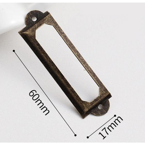 Visitkortholder ramme etiket ramme lille dekorativ ramme kortslot tin-60*17mm, bronze, 50stk