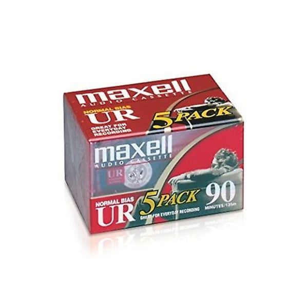 Maxell 108562 UR-90 5PK Normaali Bias Audiokasetit 90 Minuutti Koteloilla 5 Pack [AUDIO CASSETTE] USA tuonti